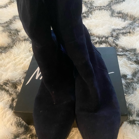 Navy suede knee high boot - Picture 2 of 4